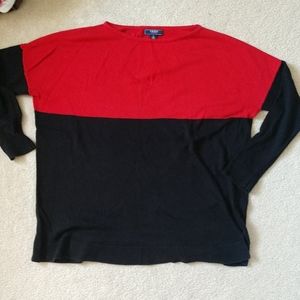 Chaps oversize red & black l/s sweater